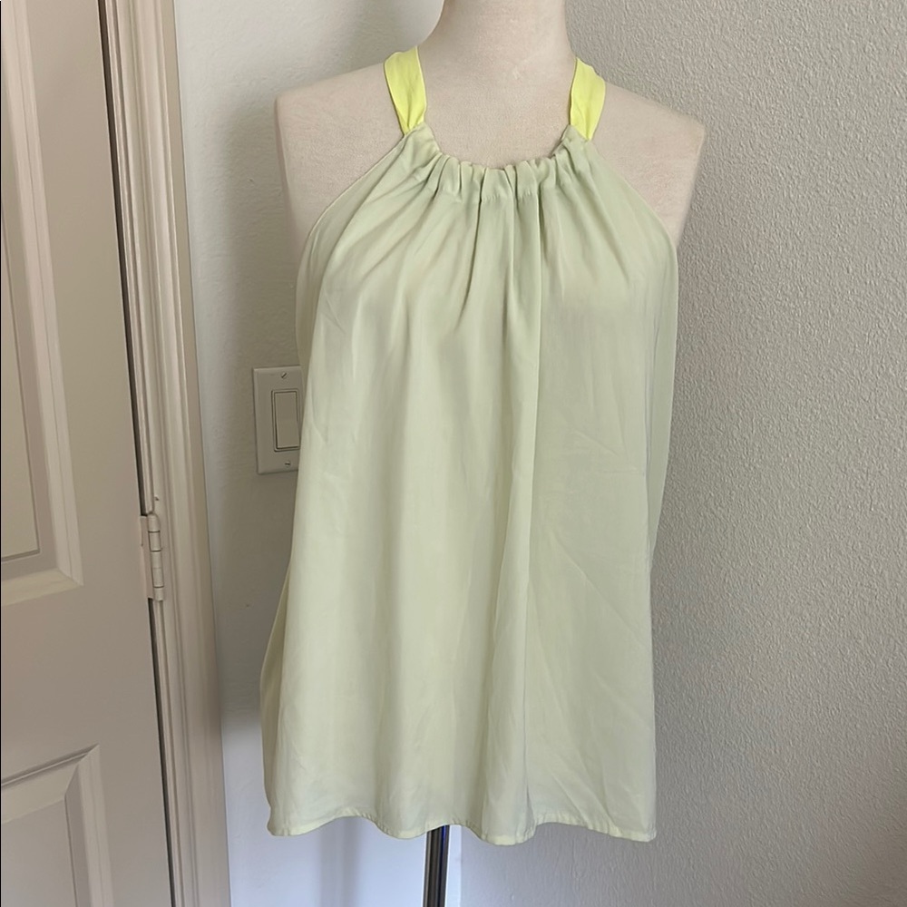 Light Green/ pastel neon yellow Halter Top